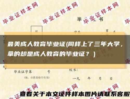 最美成人教育畢業證(同樣上了三年大學，拿的卻是成人教育的畢業證？）縮略圖