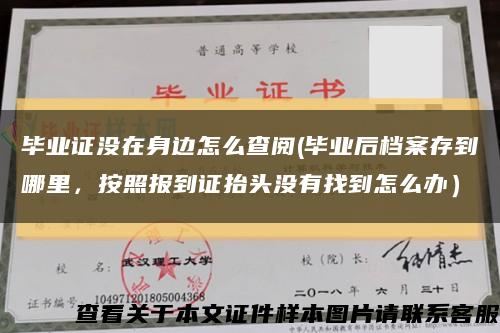 畢業證沒在身邊怎么查閱(畢業后檔案存到哪里，按照報到證抬頭沒有找到怎么辦）縮略圖