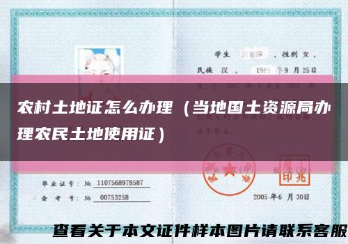 農村土地證怎么辦理（當地國土資源局辦理農民土地使用證）縮略圖