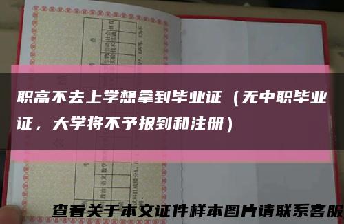 職高不去上學想拿到畢業證（無中職畢業證，大學將不予報到和注冊）縮略圖