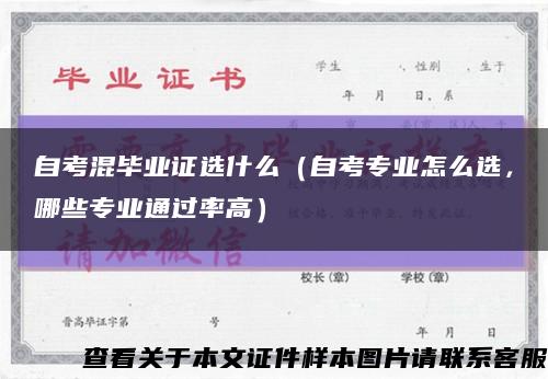 自考混畢業證選什么（自考專業怎么選，哪些專業通過率高）縮略圖