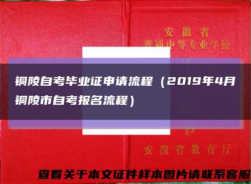銅陵自考畢業證申請流程（2019年4月銅陵市自考報名流程）縮略圖