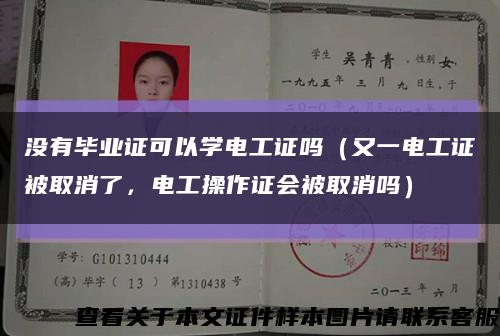 沒有畢業證可以學電工證嗎（又一電工證被取消了，電工操作證會被取消嗎）縮略圖