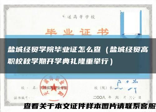 鹽城經貿學院畢業證怎么查（鹽城經貿高職校秋學期開學典禮隆重舉行）縮略圖