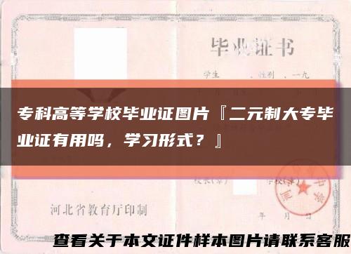 ?？聘叩葘W校畢業證圖片『二元制大專畢業證有用嗎，學習形式？』縮略圖