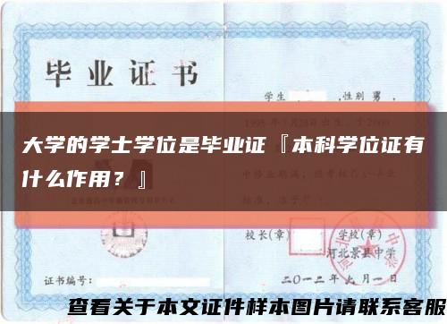 大學的學士學位是畢業證『本科學位證有什么作用？』縮略圖