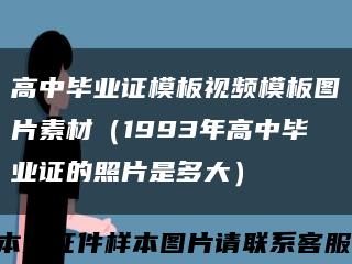 高中畢業證模板視頻模板圖片素材（1993年高中畢業證的照片是多大）縮略圖