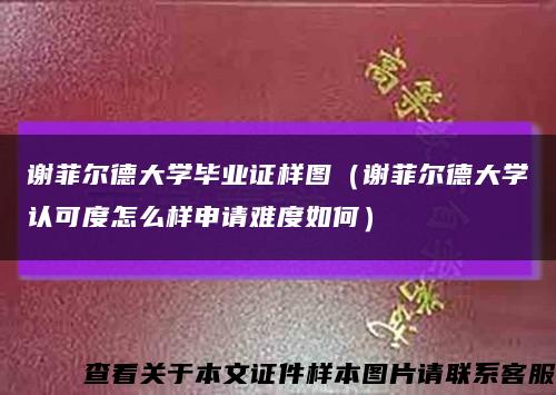 謝菲爾德大學畢業證樣圖（謝菲爾德大學認可度怎么樣申請難度如何）縮略圖