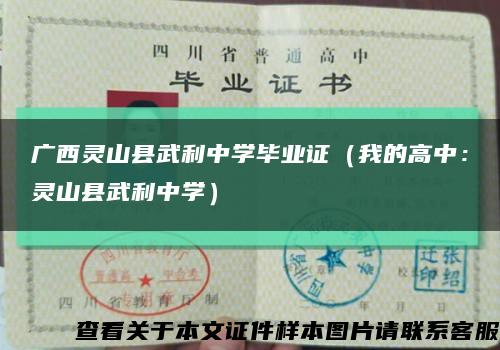 廣西靈山縣武利中學畢業證（我的高中：靈山縣武利中學）縮略圖