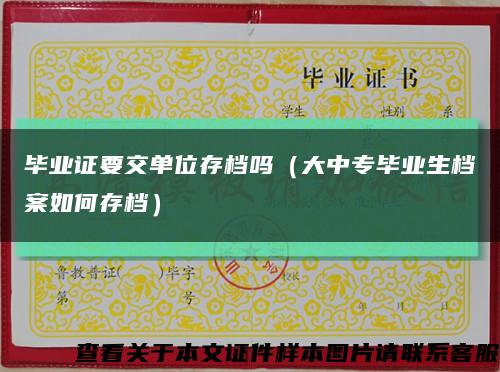 畢業證要交單位存檔嗎（大中專畢業生檔案如何存檔）縮略圖