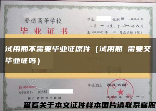 試用期不需要畢業證原件（試用期 需要交畢業證嗎）縮略圖