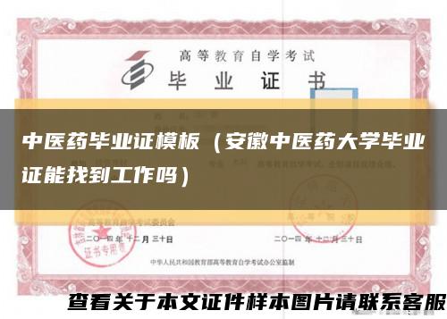 中醫藥畢業證模板（安徽中醫藥大學畢業證能找到工作嗎）縮略圖