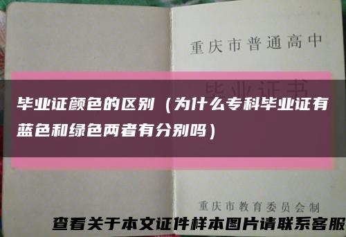畢業證顏色的區別（為什么?？飘厴I證有藍色和綠色兩者有分別嗎）縮略圖