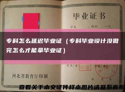 ?？圃趺囱舆t畢業證（?？飘厴I設計沒做完怎么才能拿畢業證）縮略圖