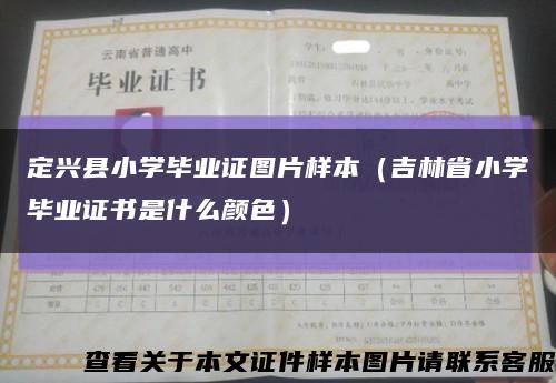 定興縣小學畢業證圖片樣本（吉林省小學畢業證書是什么顏色）縮略圖