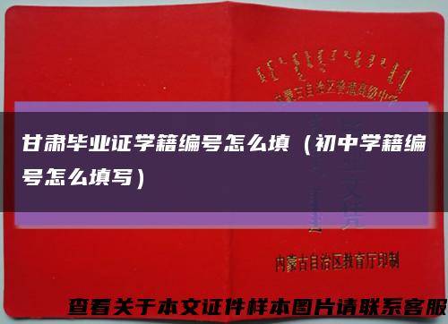 甘肅畢業證學籍編號怎么填（初中學籍編號怎么填寫）縮略圖
