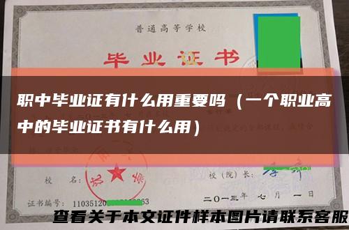 職中畢業證有什么用重要嗎（一個職業高中的畢業證書有什么用）縮略圖