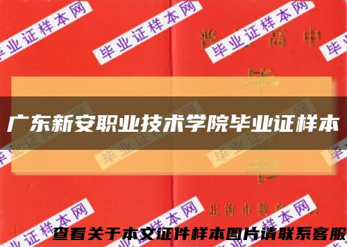 廣東新安職業技術學院畢業證樣本縮略圖