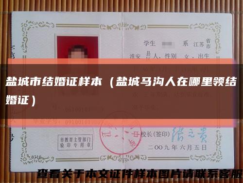 鹽城市結婚證樣本（鹽城馬溝人在哪里領結婚證）縮略圖