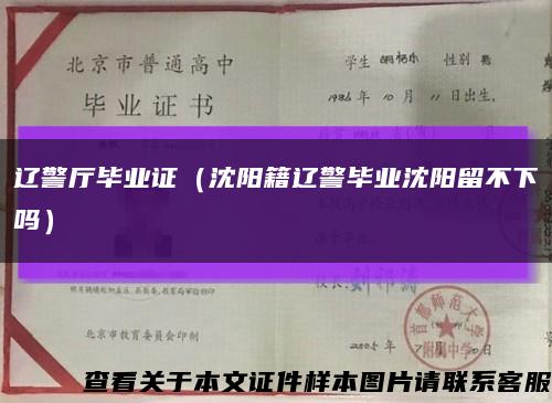 遼警廳畢業證（沈陽籍遼警畢業沈陽留不下嗎）縮略圖