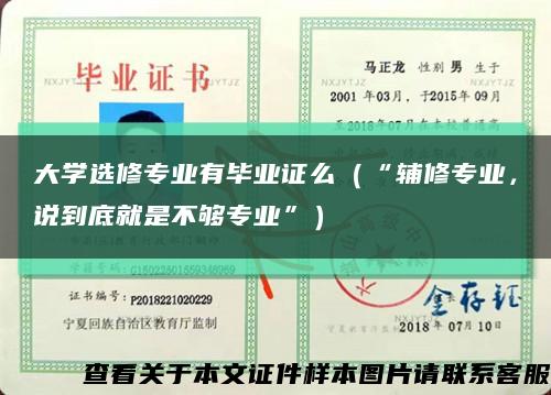 大學選修專業有畢業證么（“輔修專業，說到底就是不夠專業”）縮略圖