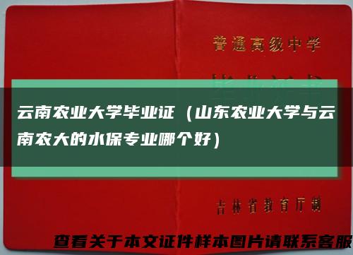 云南農業大學畢業證（山東農業大學與云南農大的水保專業哪個好）縮略圖