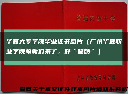 華夏大專學院畢業證書圖片（廣州華夏職業學院萌新們來了，好“吸睛”）縮略圖