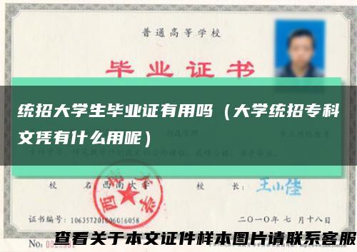 統招大學生畢業證有用嗎（大學統招?？莆膽{有什么用呢）縮略圖