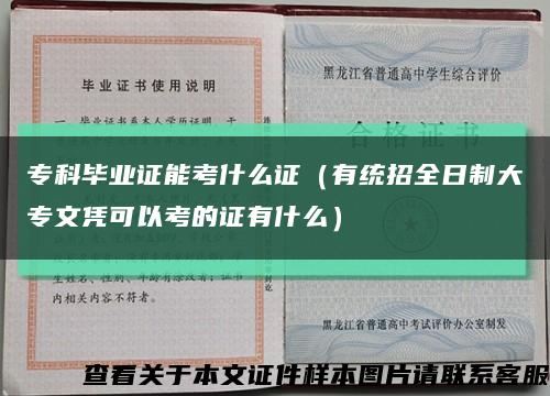 ?？飘厴I證能考什么證（有統招全日制大專文憑可以考的證有什么）縮略圖