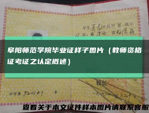 阜陽師范學院畢業證樣子圖片（教師資格證考證之認定概述）縮略圖