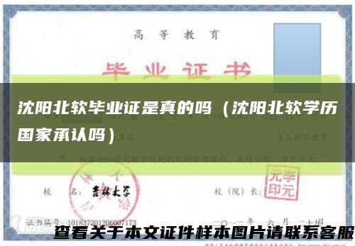 沈陽北軟畢業證是真的嗎（沈陽北軟學歷國家承認嗎）縮略圖