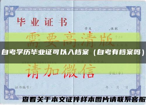 自考學歷畢業證可以入檔案（自考有檔案嗎）縮略圖
