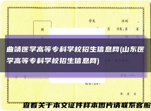 曲靖醫學高等?？茖W校招生信息網(山東醫學高等?？茖W校招生信息網)縮略圖