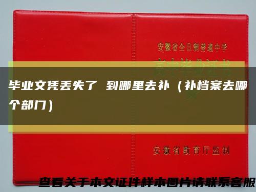 畢業文憑丟失了 到哪里去補（補檔案去哪個部門）縮略圖