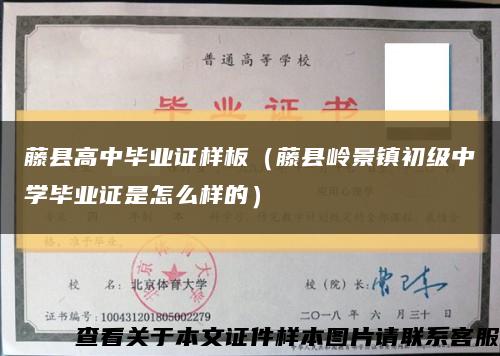藤縣高中畢業證樣板（藤縣嶺景鎮初級中學畢業證是怎么樣的）縮略圖