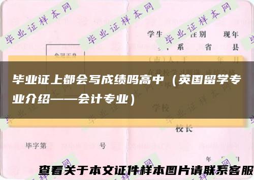 畢業證上都會寫成績嗎高中（英國留學專業介紹——會計專業）縮略圖