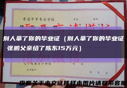 別人拿了你的畢業證（別人拿了你的畢業證 張鵬父親給了陳東15萬元）縮略圖