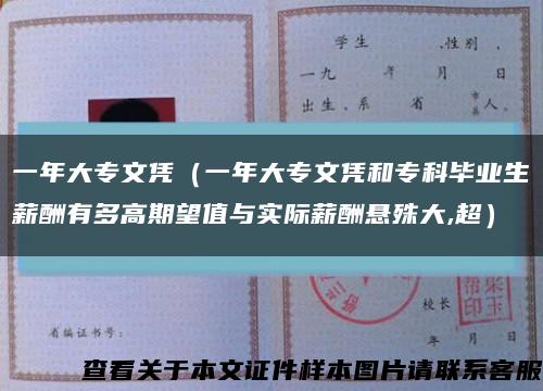 一年大專文憑（一年大專文憑和?？飘厴I生薪酬有多高期望值與實際薪酬懸殊大,超）縮略圖