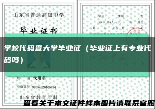 學校代碼查大學畢業證（畢業證上有專業代碼嗎）縮略圖