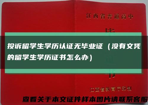 投訴留學生學歷認證無畢業證（沒有文憑的留學生學歷證書怎么辦）縮略圖