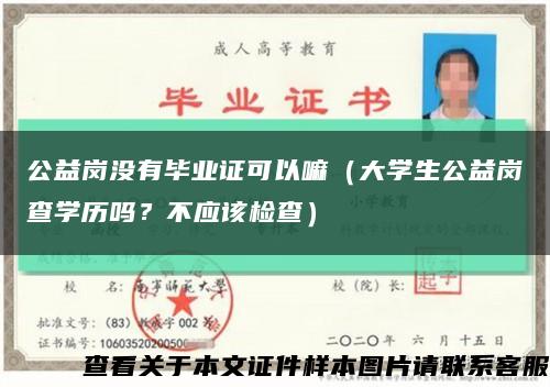 公益崗沒有畢業證可以嘛（大學生公益崗查學歷嗎？不應該檢查）縮略圖