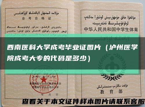 西南醫科大學成考畢業證圖片（瀘州醫學院成考大專的代碼是多少）縮略圖