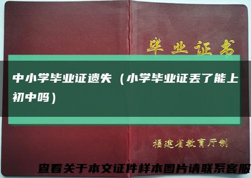 中小學畢業證遺失（小學畢業證丟了能上初中嗎）縮略圖