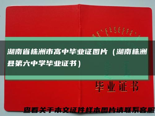 湖南省株洲市高中畢業證圖片（湖南株洲縣第六中學畢業證書）縮略圖