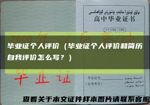 畢業證個人評價（畢業證個人評價和簡歷自我評價怎么寫？）縮略圖