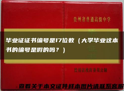 畢業證證書編號是17位數（大學畢業這本書的編號是假的嗎？）縮略圖