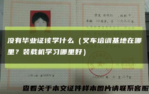 沒有畢業證該學什么（叉車培訓基地在哪里？裝載機學習哪里好）縮略圖