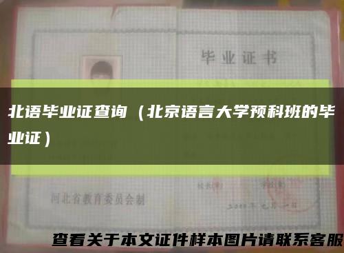 北語畢業證查詢（北京語言大學預科班的畢業證）縮略圖