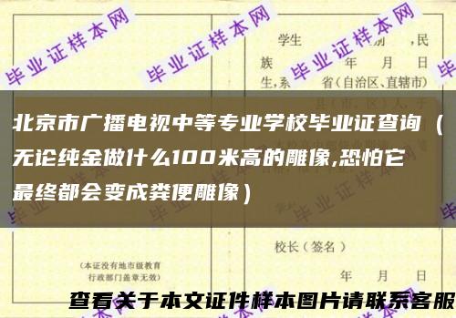 北京市廣播電視中等專業學校畢業證查詢（無論純金做什么100米高的雕像,恐怕它最終都會變成糞便雕像）縮略圖