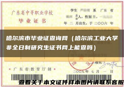哈爾濱市畢業證查詢網（哈爾濱工業大學非全日制研究生證書網上能查嗎）縮略圖